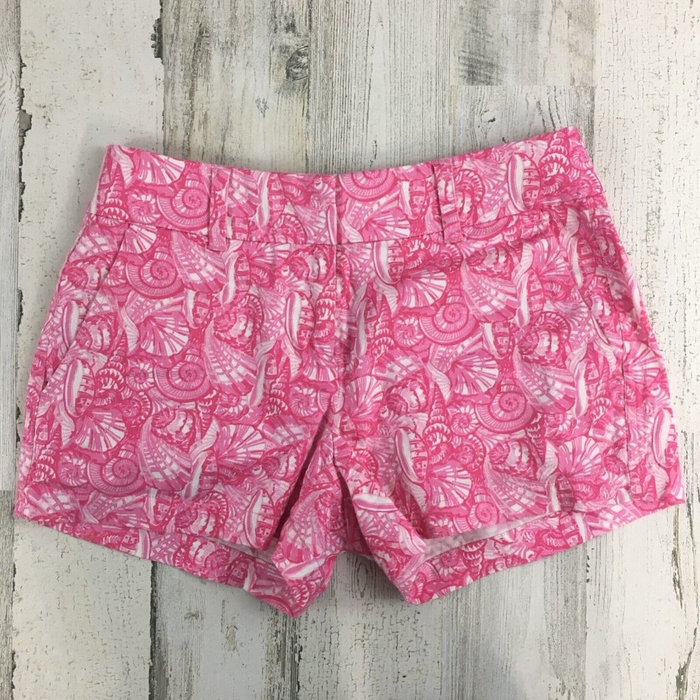 Vineyard Vines Sz 00 Shorts Pink Shell Print 3 in Inseam Womens